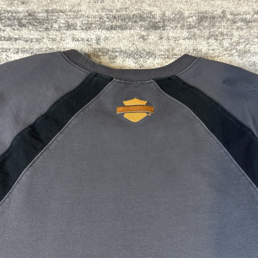 Vintage Men's Harley Davidson Long Sleeve Shirt Size L Crest Logo Heavyweight - Picture 3 of 9